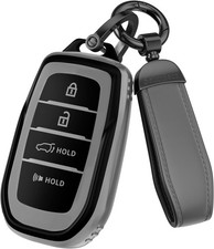 For Toyota Key Fob Cover Accessories- Matte TPU Key Fob Cover with Leather Ke...