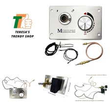 Fire Pit Burner Valve System Kit-Flame Failure Safety Valve & Push Button Ign...