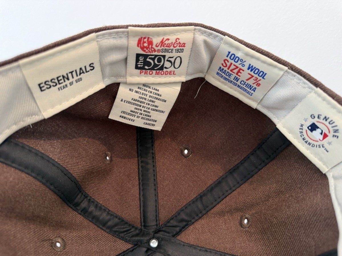 New Era Fear of God Essentials Fitted Hat Cap Brown Mocha Walnut 7