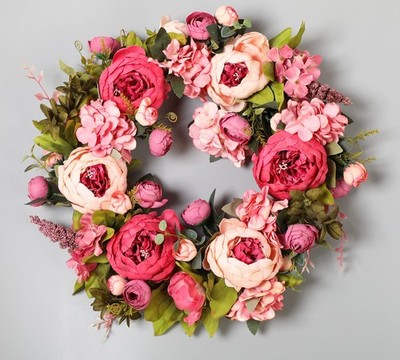 Peony Wreaths for Front Door Spring Summer Fall Wreaths for Outside Door or W...