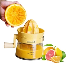 Manual Citrus Juicer with Rotating Crank-500ml Large Capacity Hand Press