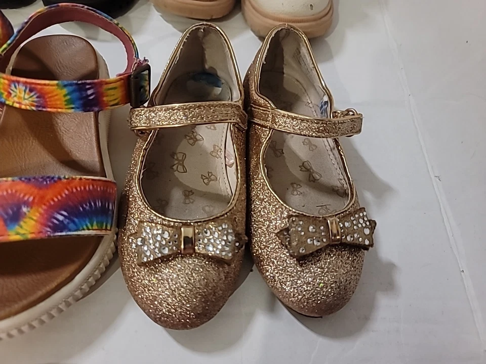 Kids Shoes Lot 9 Pairs Girls Size 10 Sandals Sneakers Boots New Used Minnie Keds - Image 2 of 4