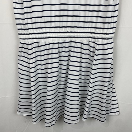 Ralph Lauren RLX Striped Stretch Jersey Polo Dress Tie Waist White/Blue Size L - Picture 8 of 9