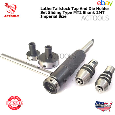 MT2 Shank 2MT Lath Tailstock Tap And Die Holder Set Sliding Type Imperial Size
