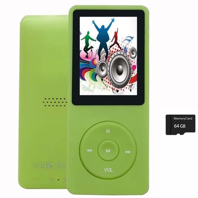 MP3 Player 64GB Portable Music Speaker Photo Video E Book Reader Kids Green