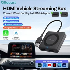 Ottocast Wireless Carplay Adapter Car TV Mate Max HDMI Out Screen Cast Plug&Play
