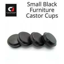 CASTOR CUPS  SMALL BLACK RIGID  - PACK'S OF 4 OR 8 - FURNITURE /FLOOR PROTECTORS