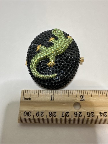 ESTEE LAUDER LUCIDITY POWDER COMPACT RHINESTONE CRYSTAL LIZARD SALAMANDER USA - Picture 16 of 16