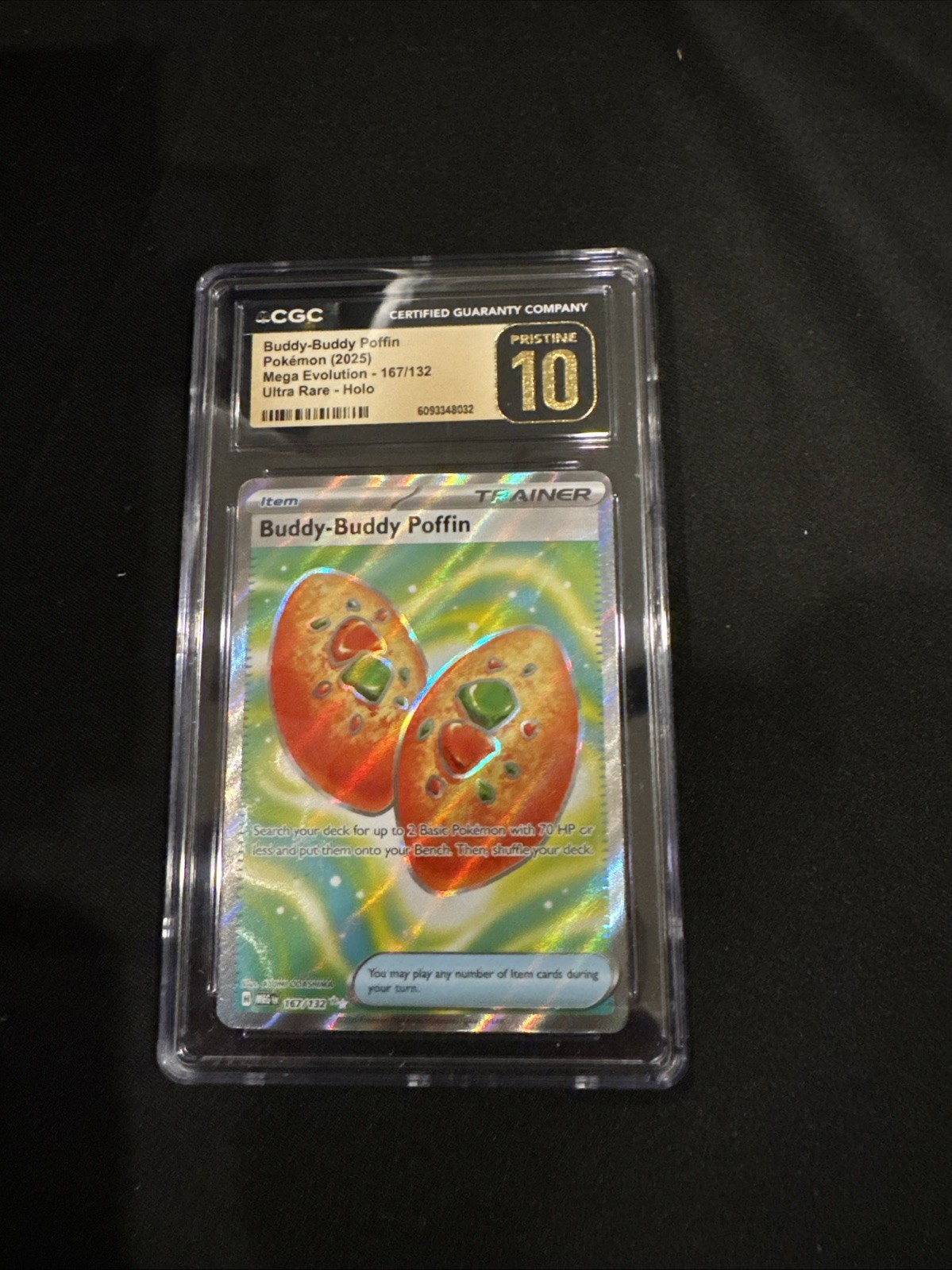 2025 POKEMON MEG EN-MEGA EVOLUTION ULTRA RARE 167 BUDDY-BUDDY POFFIN CGC 10 Pres