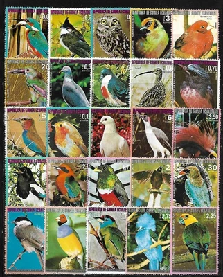 Guinée Equatoriale 1975/77 40 timbres oblitérés Oiseaux / 2 scans (AL202) - Photo 1/2
