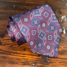 Robert Talbott for Nordstrom Elegant Blue  Purple Silk Tie   Geometric, Formal