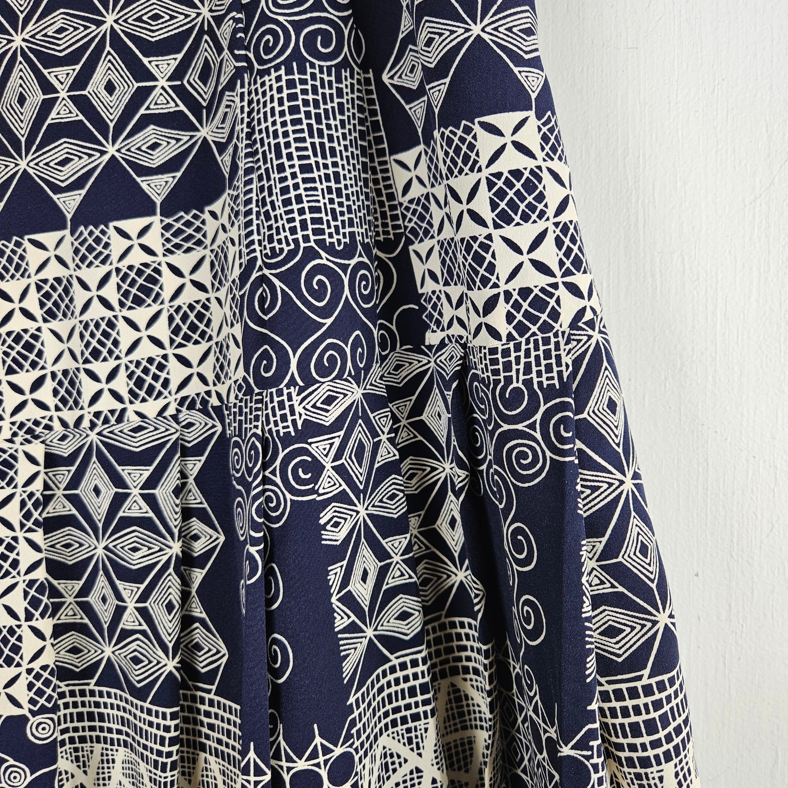 Handmade Medallion Print Patchwork A-Line Midi Sk… - image 7