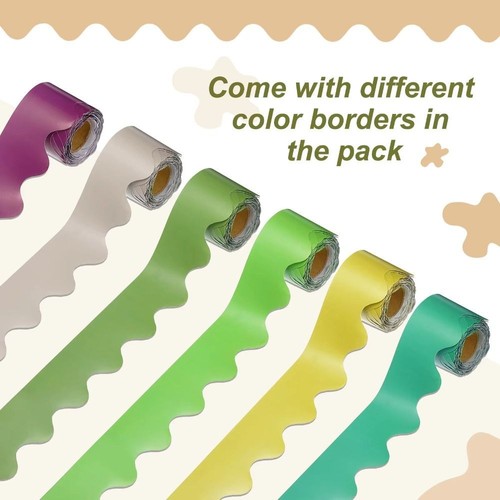 Waterproof Wavy Edge Paper for Classroom Bulletin Board Home Party - Picture 5 of 26
