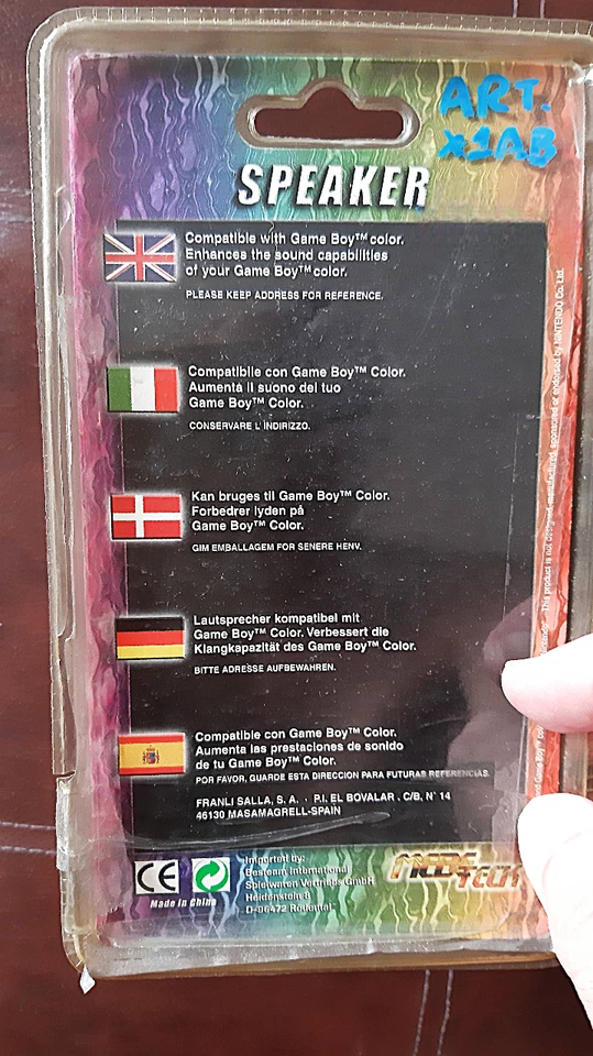 Speaker Nintendo Game Boy Color "GBC" RARO NUOVO SIGILLATO, Vintage Retro Gaming - Immagine 2 di 2