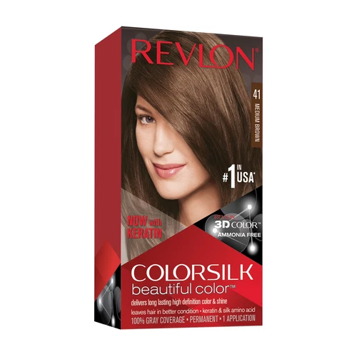 Revlon Colorsilk Permanente dye 41 Castano Medio 2 fl.oz 3 pcs