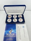 2003 75 Years with Mickey Silver Proof Colorized Medallions w/ Box & Paperwork