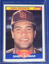 1989 Score Rookie #630 Sandy Alomar San Diego Padres Baseball Card j. rookie card picture