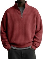 Men's Casual Sweatshirt Solid Color Long Sleeve Pullover Sweatshirt