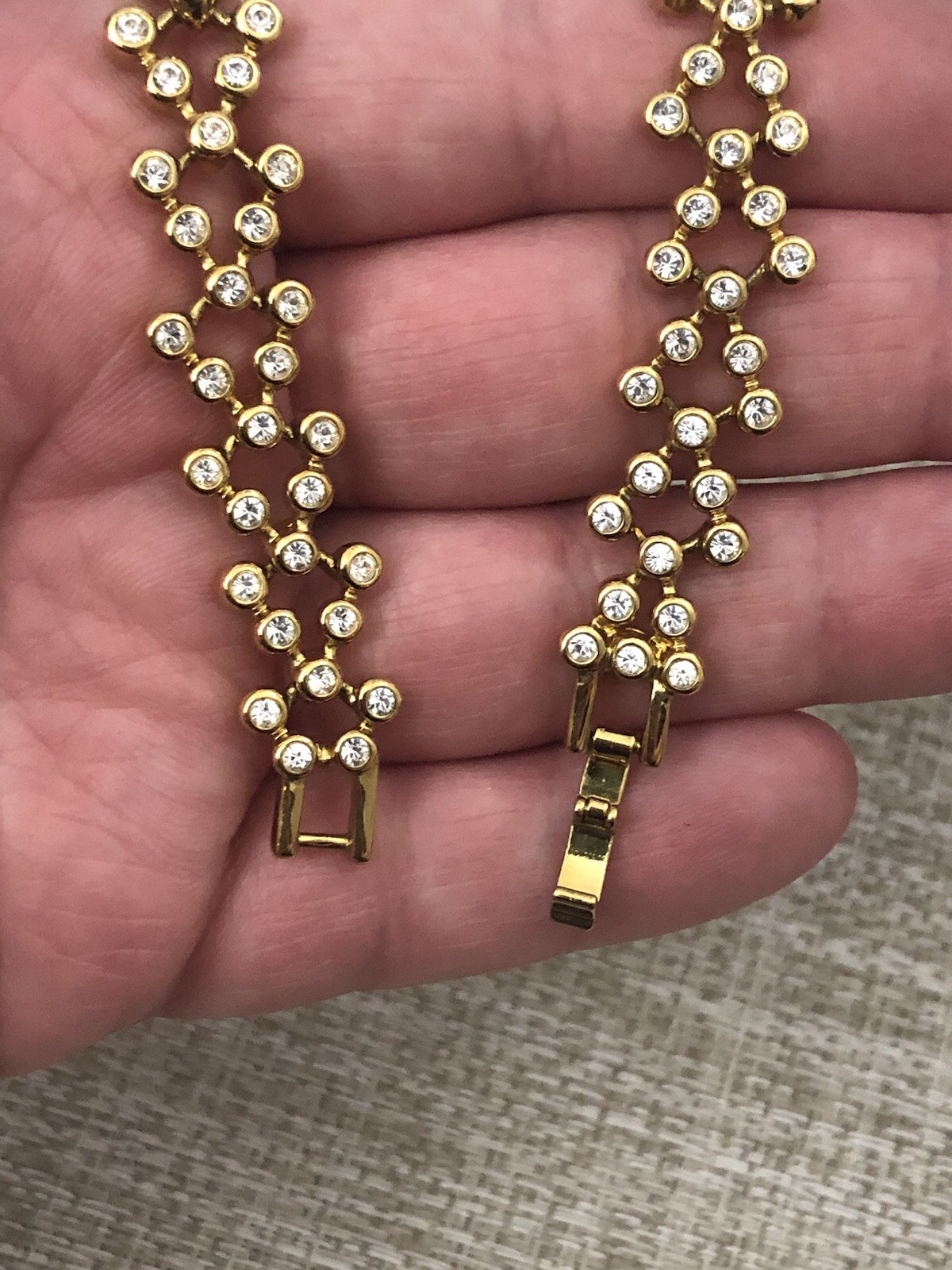 JBK Jackie Kennedy Gold Tone And Rhinestone Choker Necklace