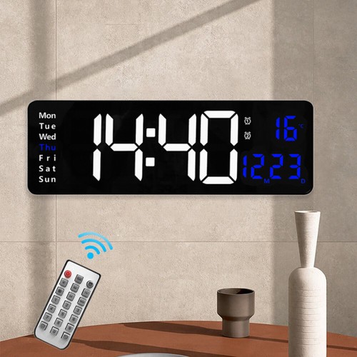 16" Large Digital Wall Clock with Remote, Large Display LED Wall Clock Timer - Picture 4 of 21