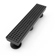 WEBANG 12" Linear Shower Drain Floor Drain SUS304 Stainless Steel Matte Black