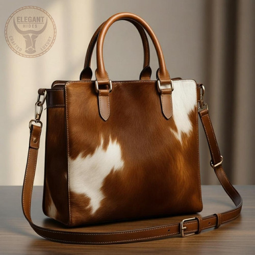 Cowhide Leather Crossbody Bag | Genuine Hair on Leather Western Shouder Bag Gift