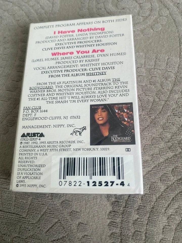 SEALED WHITNEY HOUSTON I HAVE NOTHING CASSETTE SINGLE RARE! - Image 4 of 4