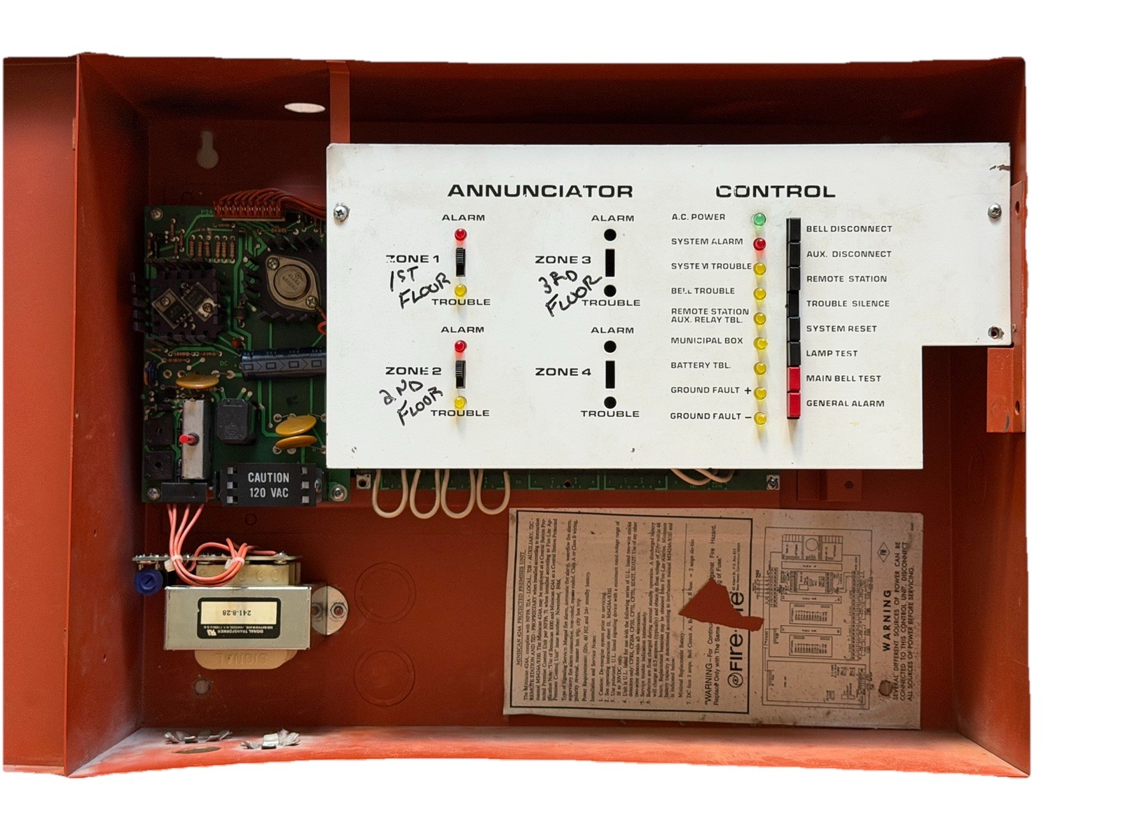 Vintage Fire-Lite Miniscan 424A Fire Alarm Control Panel USED, READ DESCRIPTION