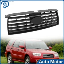 Upper Front Grille With Satin Black Finish Plastic For Subaru Forester 2006-2008