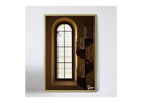 Goldene Treppen Holz Foto Bild 40x60cm Kunst Fotografie Wand Kanzel Kirche Deko - 第 1/5 張圖片