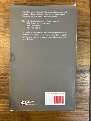 Historia laboral australiana en documentos 1850-1988 Brian McKinlay Ed HC estuche - Imagen 2 de 4