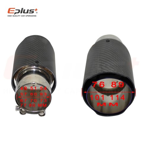 Auto Universal Glänzend Kohlefaser Schalldämpfer Spitze Auspuffanlage Rohr Schalldämpfer Düse - Bild 19 von 36