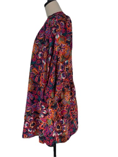 NWT Johnny Was Jade "Eyes on You" Mini Dress XL Cotton Poplin Bold Floral - Picture 7 of 9