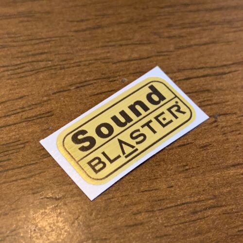 Creative Sound Blaster Computer Case Badge FLAT Sticker Retro 486 GOLD AWE64 PC - Picture 2 of 2
