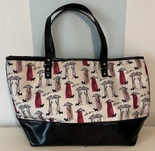 Lulu Guinness London Scottie Dog Umbrella Handbag Purse Tote White Black Pink