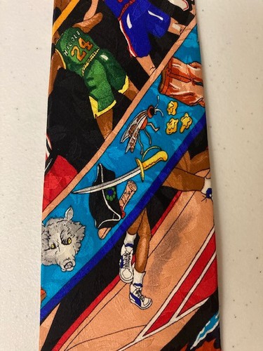 1993 Vintage Basketball Necktie Nicole Miller Tie NBA Team Characters - Picture 4 of 7