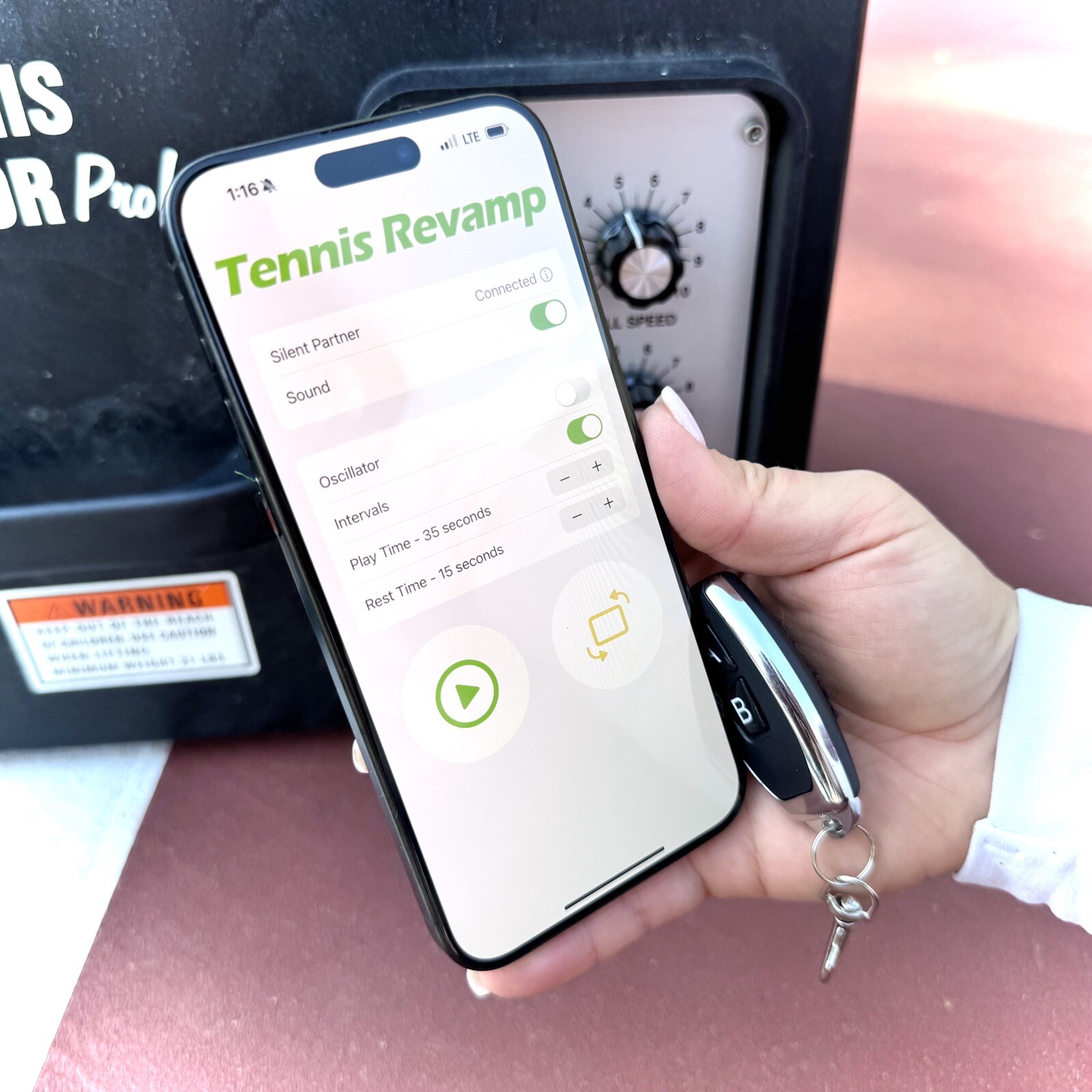 Bluetooth & 2-Button Remote Control for Tennis Tutor Pro Lite Ball Machine