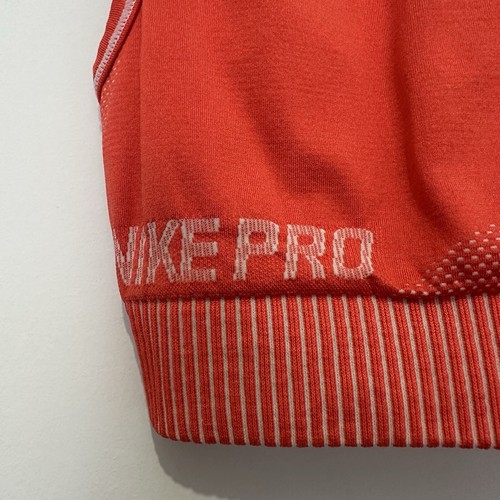Nike Pro Sports Bra Ladies Size Small Tangerine Dri Fit Racer Back No Padding - Picture 3 of 6