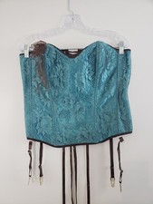  S5 VTG Y2K Shirley of Hollywood Lace Bustier Strap Corset Garter Adjustable 36