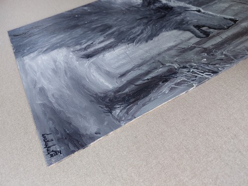 Howling White Wolf Original Oil Painting. Wolf Howl Echoes Through the Snow Art - Picture 10 of 10