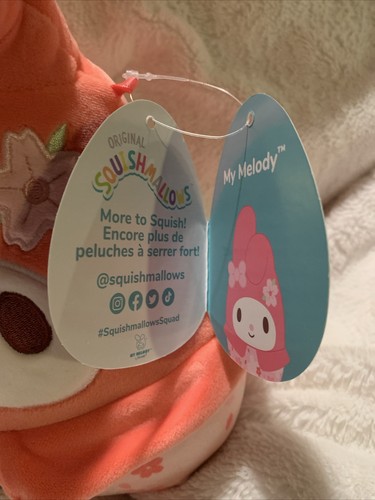 New Squishmallows 8" My Melody Sanrio Hello Kitty Sakura Flower Plush Pink 2024 - Picture 4 of 7