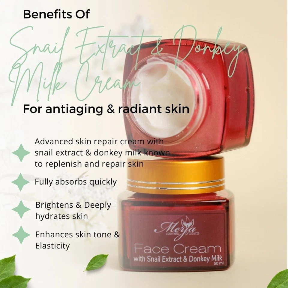 Cream with Donkey Milk & Snail extract - Anti Aging - Face & Neck & Décolleté - Image 3 of 4