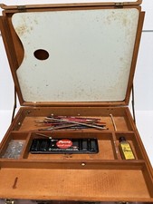 Anco Bilt Art Supply Pallet Box Case Vintage Mid-century with Original Supplies