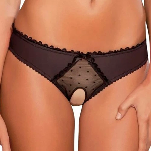 Damen-Spitzenhöschen schrittweise Unterwäsche-Tangas Dessous G-String Blumenmuster-Slips - Bild 5 von 14
