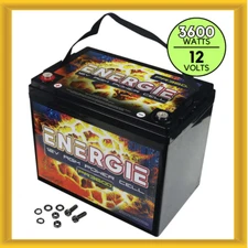 Energie PR3600 3600 Watt 75Ah Capacity 12 Volt Power Cell Positive Terminal Left