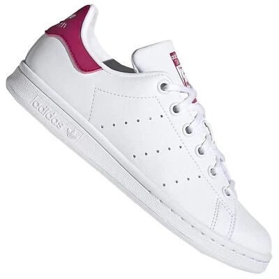 Adidas Original Stan Smith Baskets Femme Sport B32703 Cuir Blanc Rose - Photo 1/4
