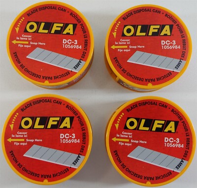 Lot of 4 OLFA 1056984 DC-3 Snap-Off Blade Disposal Cans