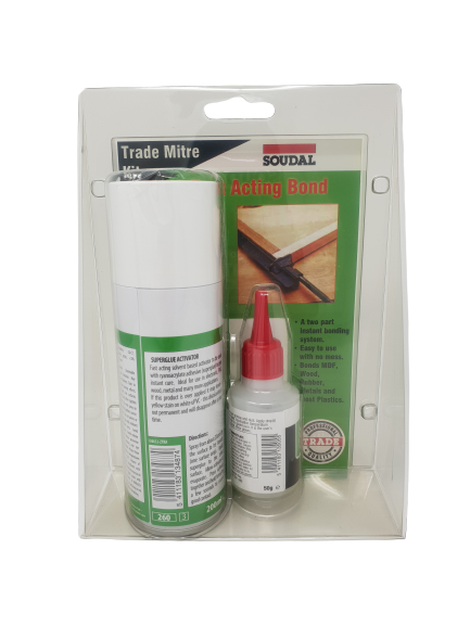 3 x Mitre Mate Kit SOUDAL Bonding System Kit Superglue 50g & Activator 200ml - Image 6