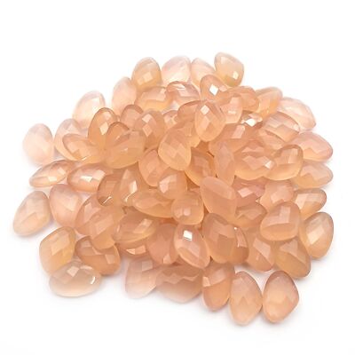 Natural Pink Chalcedony Fancy Briolette Cut Loose Gemstone 10*14 MM 50 CT 13 Pcs