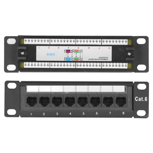 8 Ports Wall Mount Network Patch Panel UTP Cat6 Unshielded Wiring Bracket For 2✈ - Afbeelding 14 van 22
